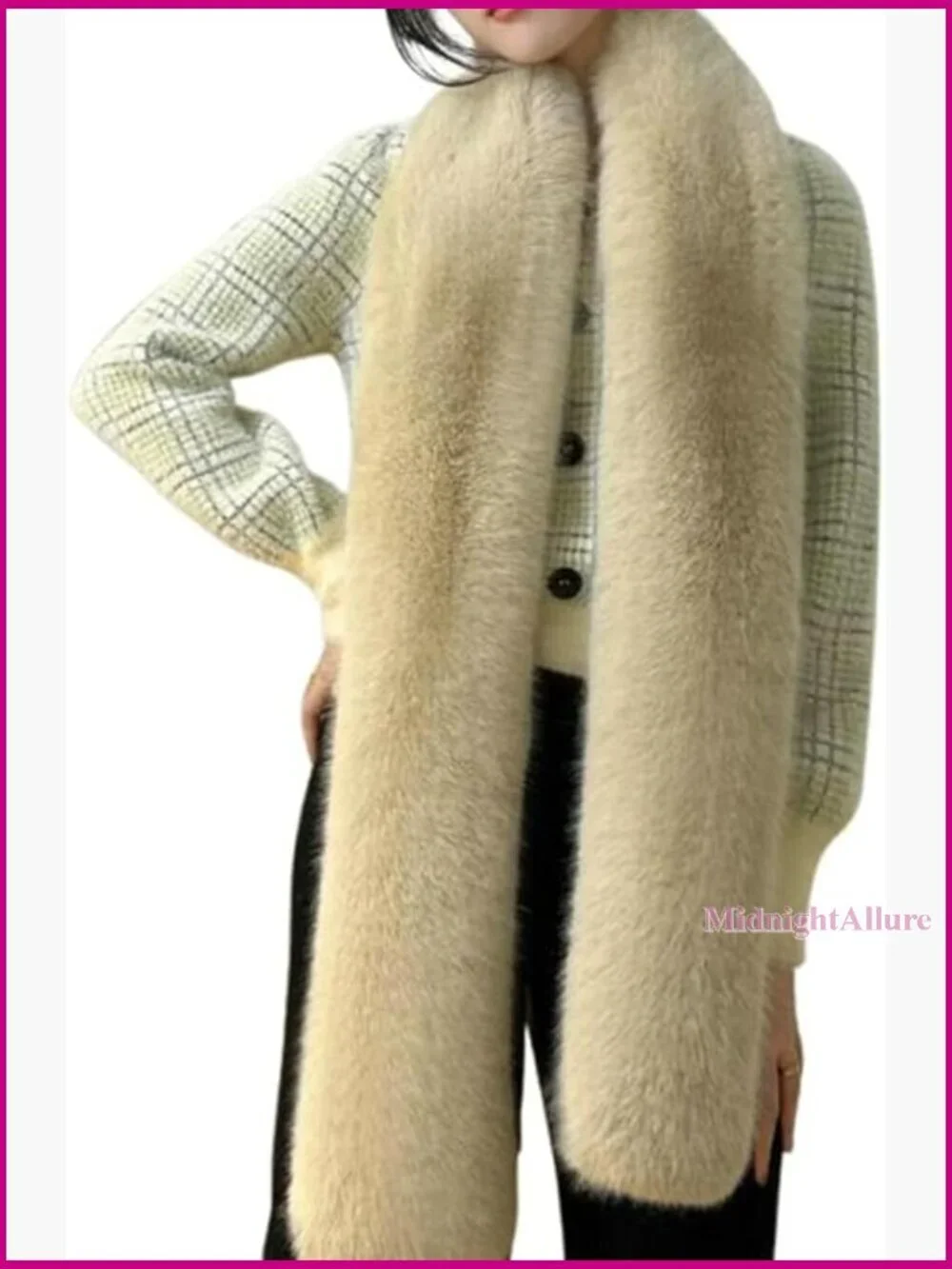 Fluffy Faux Fox Fur Shawl Scarf Winter Wrap Wedding Party Stole